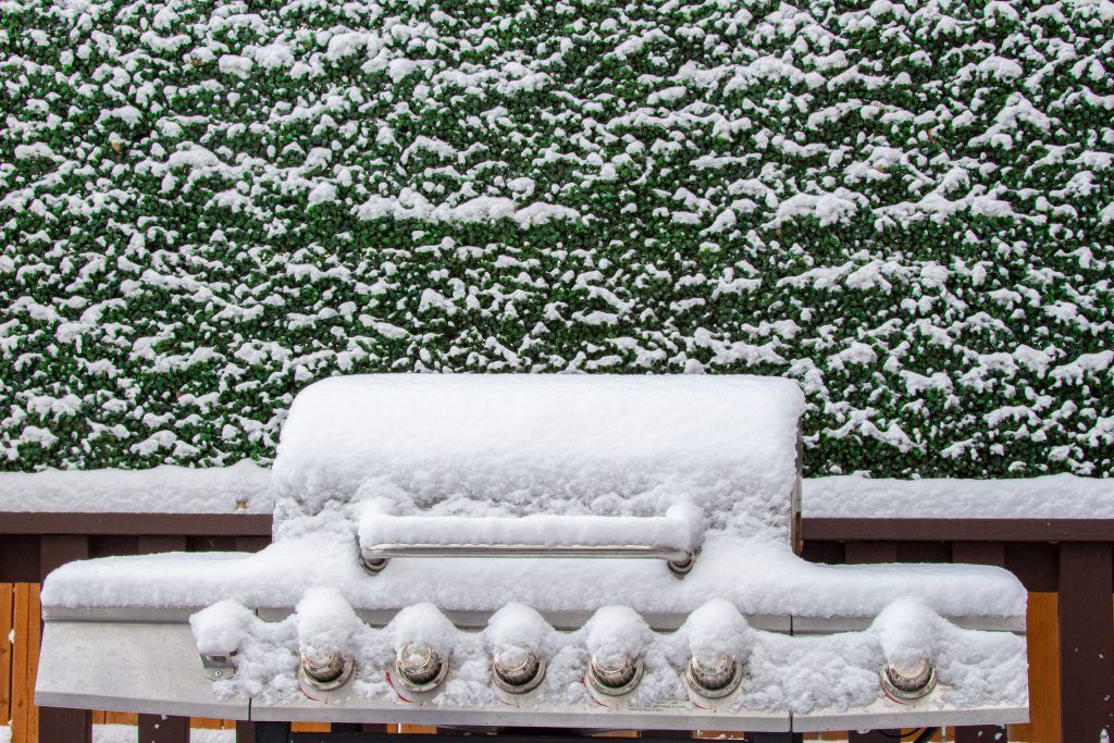 Barbecue sous une tempête de neige